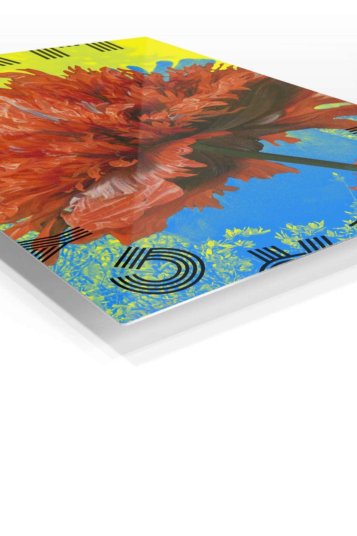 I Am Art Floral Statement premium metal wall art – angled view