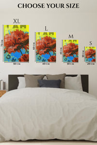 EMESA metal wall art size comparison guide for I Am Art Floral Statement