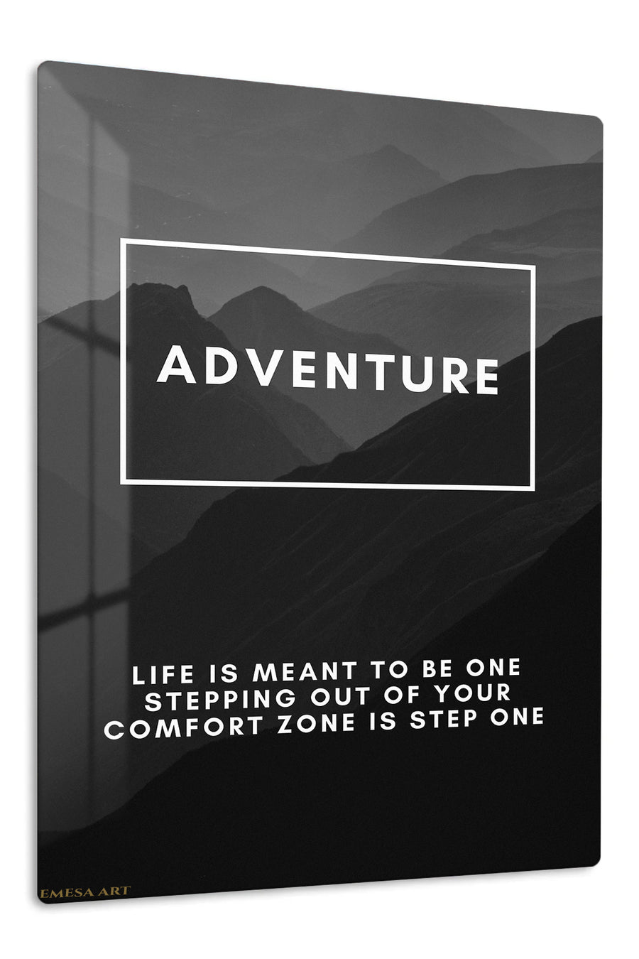 Adventure Beyond the Comfort Zone premium metal wall art – front view