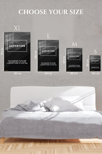 EMESA metal wall art size comparison guide for Adventure Beyond the Comfort Zone