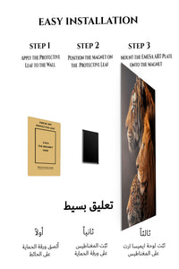 Magnetic mounting installation guide for Three Great Cats in Profile metal wall art