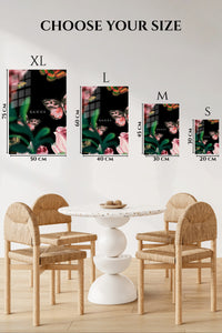 EMESA metal wall art size comparison guide for Pink Butterflies Among Garden Blooms