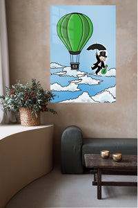 Skybound Fortune metal wall art displayed in a contemporary living space