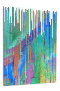 Vivid Cascading Color premium metal wall art – front view