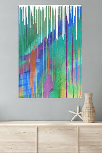 Vivid Cascading Color metal wall art displayed in a modern interior