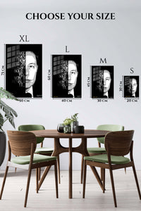 EMESA metal wall art size comparison guide for Take Risks Motivational Portrait