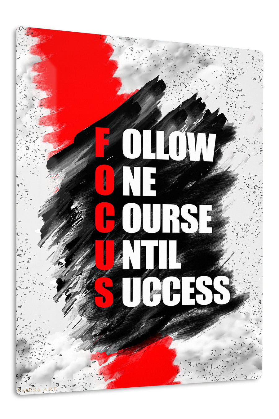 Focus on Success premium metal wall art – front view