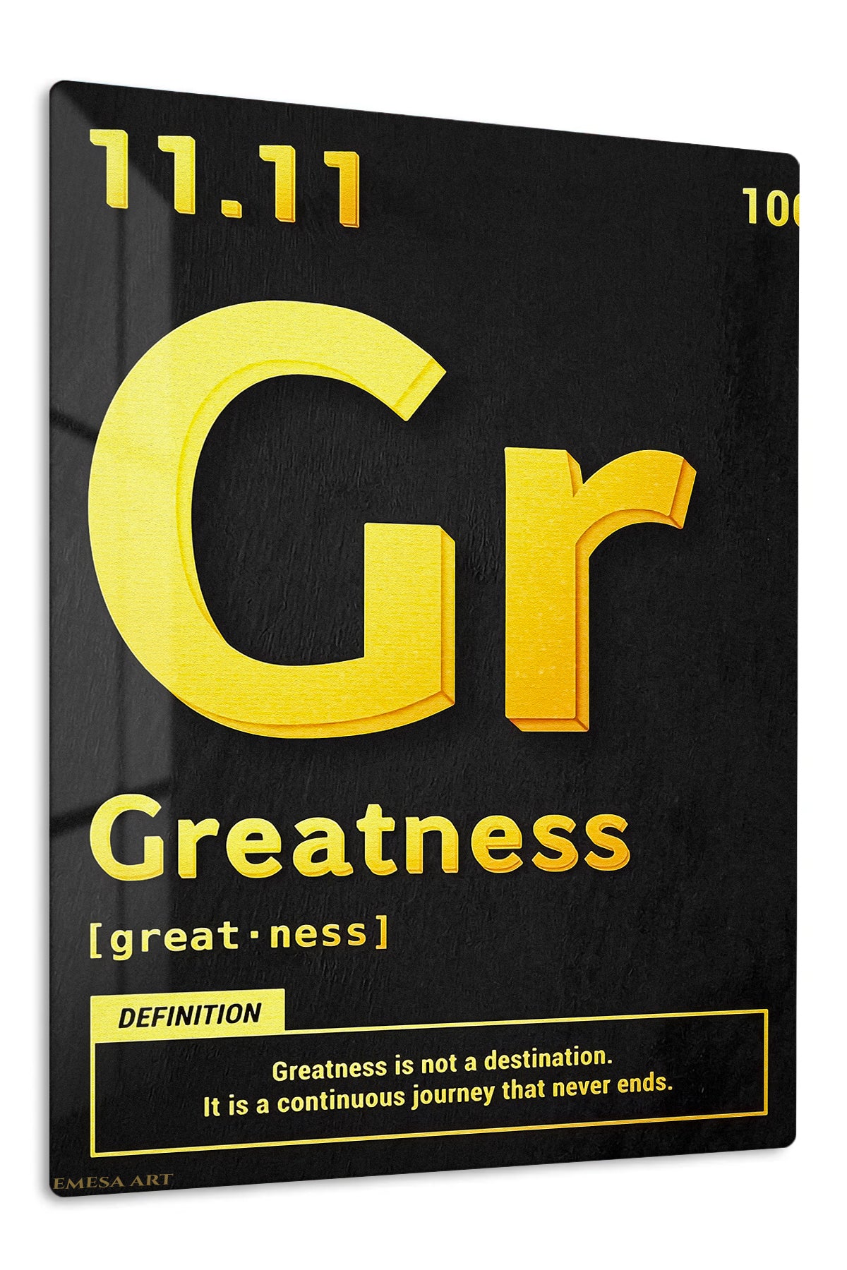Greatness Is a Continuous Journey premium metal wall art – front view