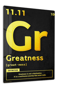 Greatness Is a Continuous Journey premium metal wall art – front view