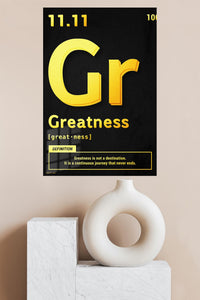 Greatness Is a Continuous Journey metal wall art displayed in a modern interior
