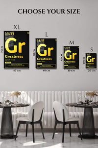 EMESA metal wall art size comparison guide for Greatness Is a Continuous Journey