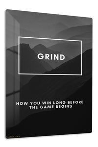 Grind Mountain Motivation premium metal wall art – front view
