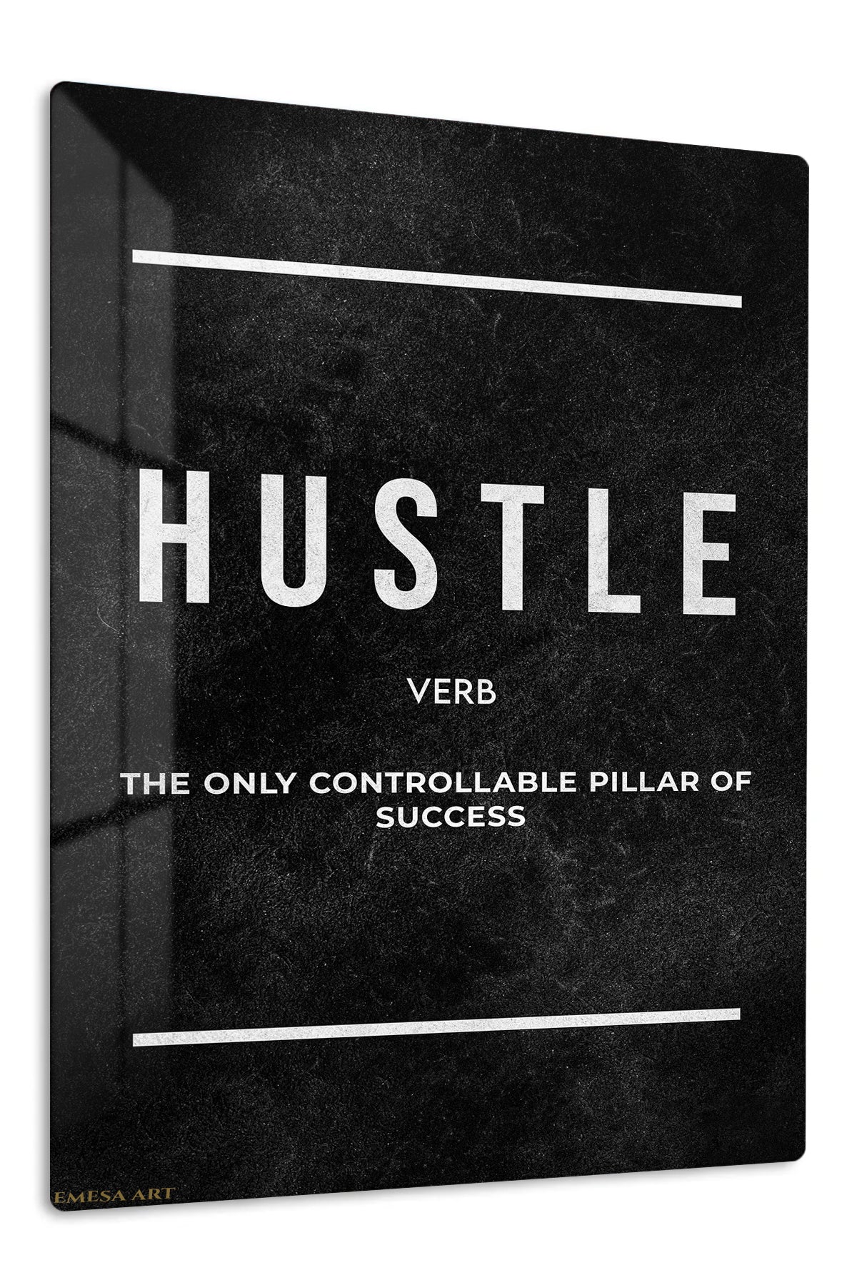 Hustle Success Pillar premium metal wall art – front view