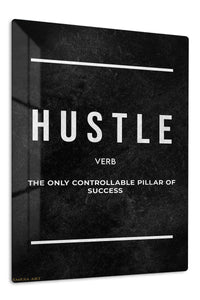 Hustle Success Pillar premium metal wall art – front view