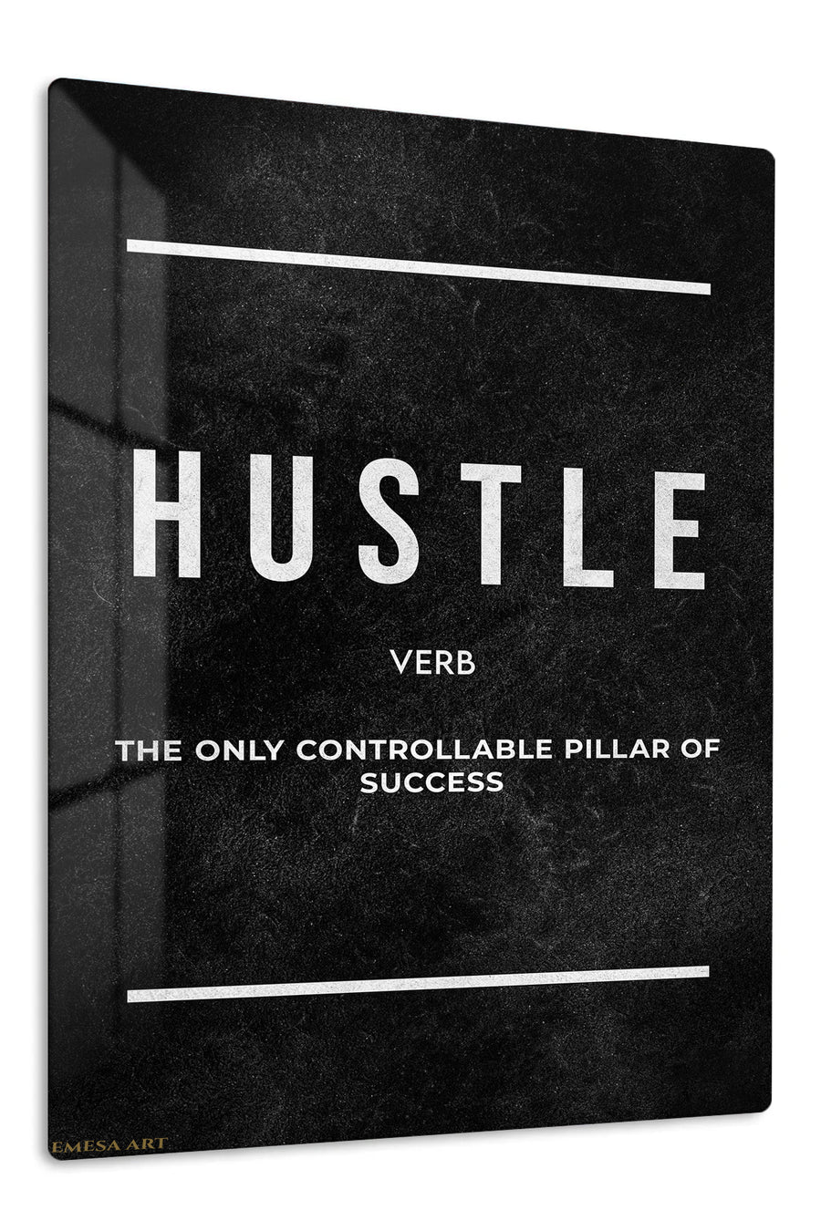 Hustle Success Pillar premium metal wall art – front view