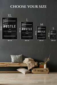 EMESA metal wall art size comparison guide for Hustle Success Pillar