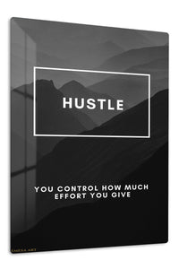 Hustle Mountain Motivation premium metal wall art – front view