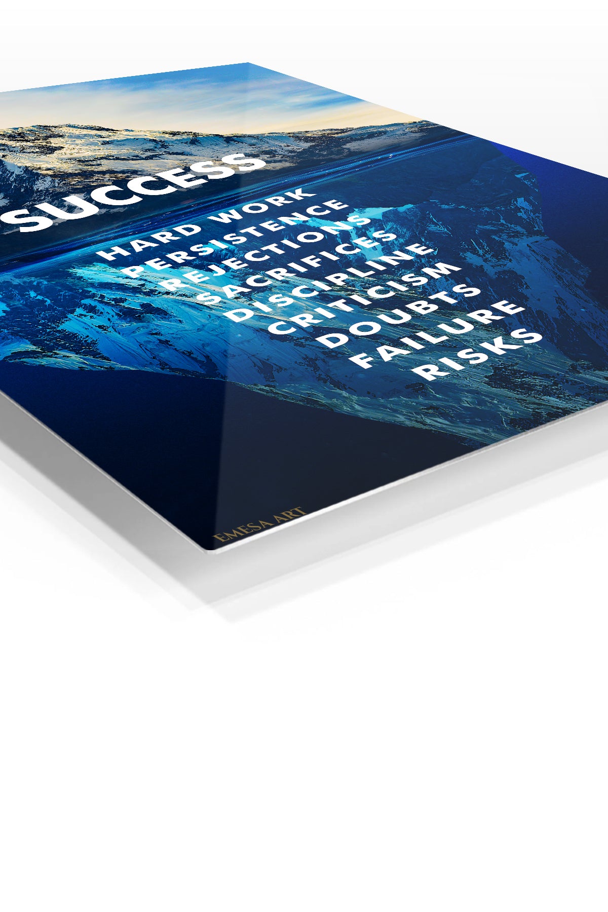 Success Beneath the Surface premium metal wall art – angled view