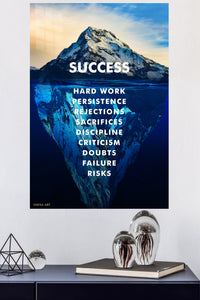 Success Beneath the Surface metal wall art displayed in a modern interior