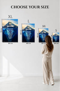 EMESA metal wall art size comparison guide for Success Beneath the Surface