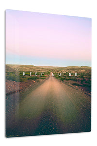 Keep Going Desert Road premium metal wall art – front view