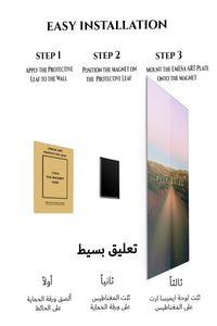 Magnetic mounting installation guide for Keep Going Desert Road metal wall art