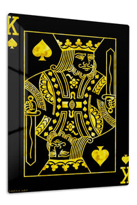 Golden King of Spades premium metal wall art – front view