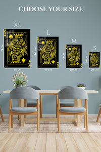 EMESA metal wall art size comparison guide for Golden King of Spades