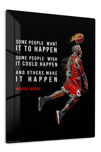 Make It Happen Basketball Motivation premium metal wall art – front view