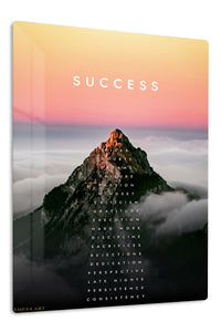 Success Mountain Mindset premium metal wall art – front view