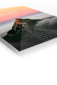 Success Mountain Mindset premium metal wall art – angled view