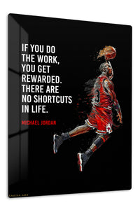 No Shortcuts Basketball Motivation premium metal wall art – front view