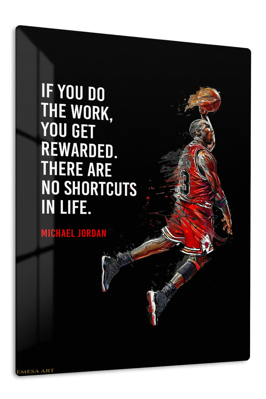 No Shortcuts Basketball Motivation premium metal wall art – front view