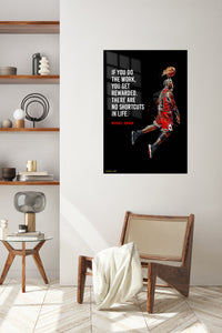 No Shortcuts Basketball Motivation metal wall art displayed in a contemporary living space