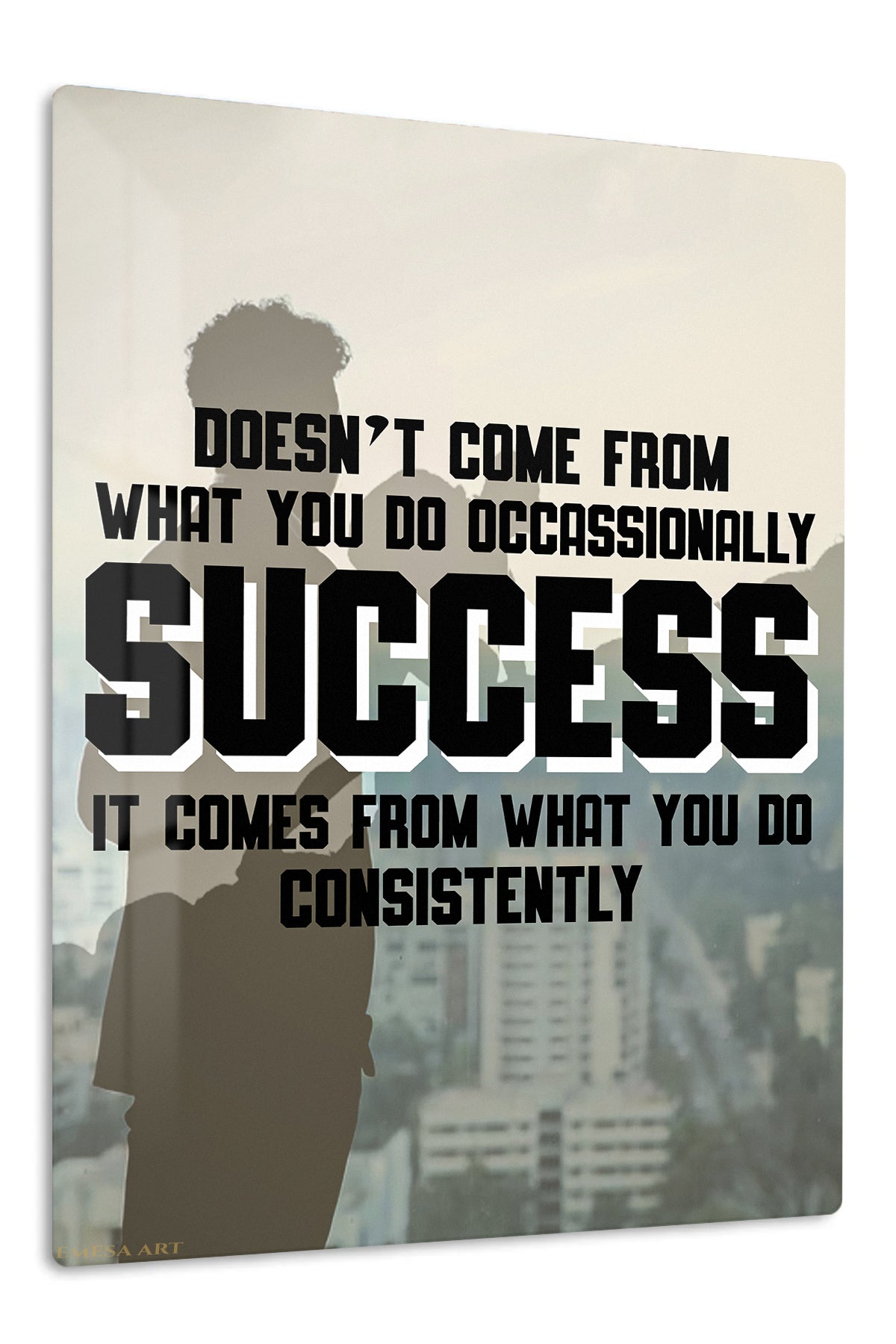 Success Comes From Consistency premium metal wall art – front view