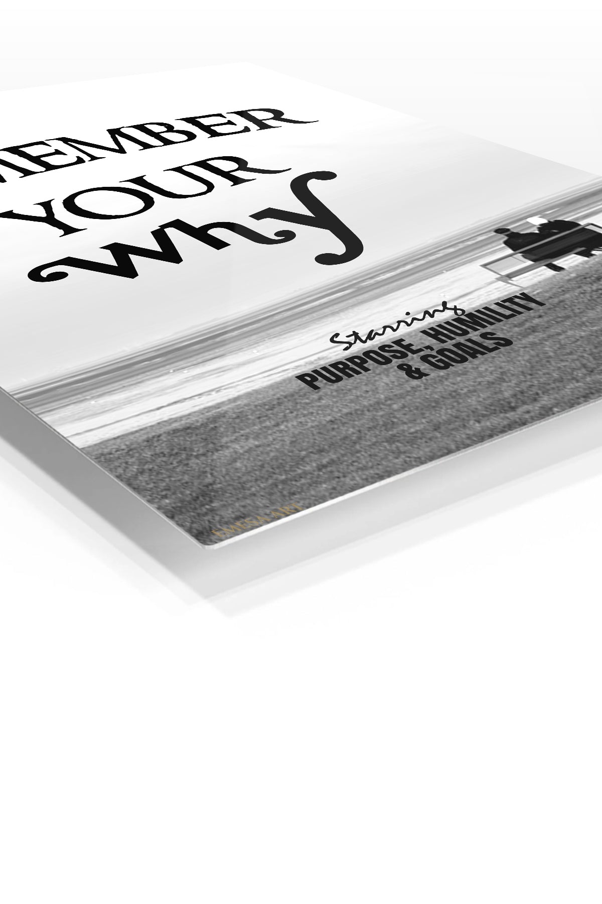 Remember Your Why premium metal wall art – angled view