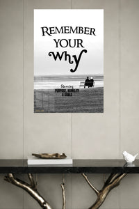 Remember Your Why metal wall art displayed in a modern interior