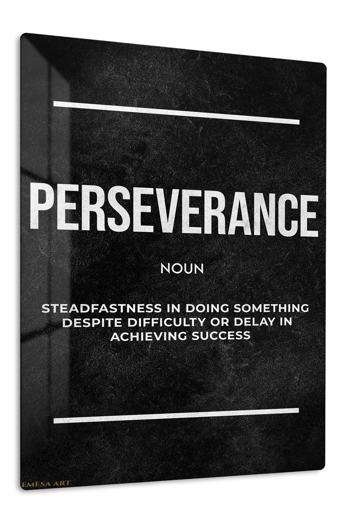 Perseverance Definition premium metal wall art – front view