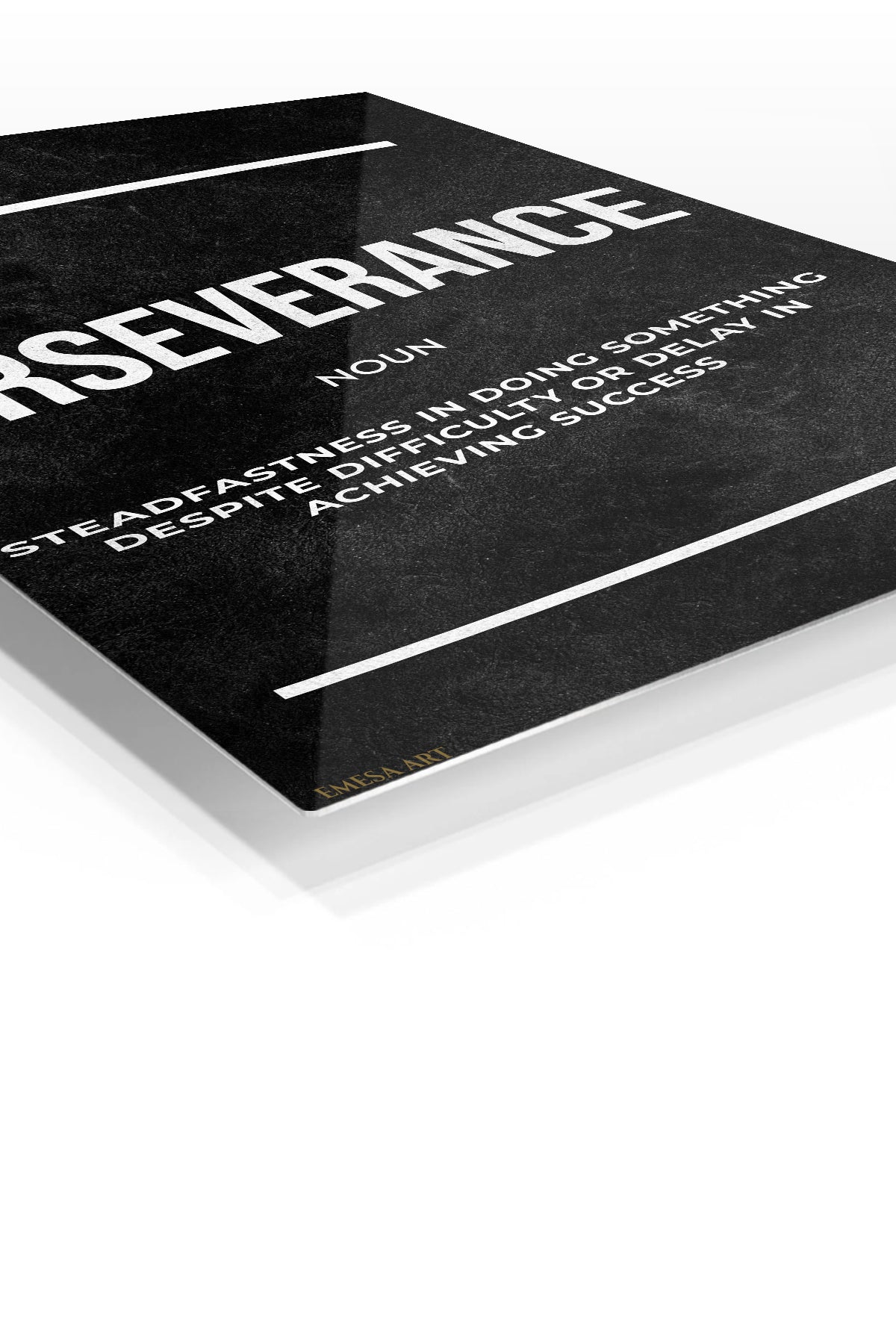 Perseverance Definition premium metal wall art – angled view