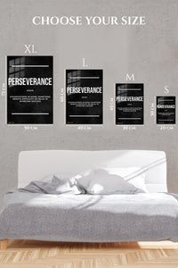EMESA metal wall art size comparison guide for Perseverance Definition