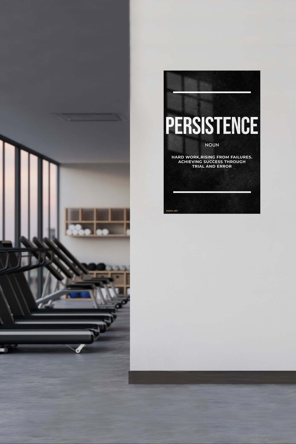 Persistence Through Trial and Error metal wall art displayed in a contemporary living space