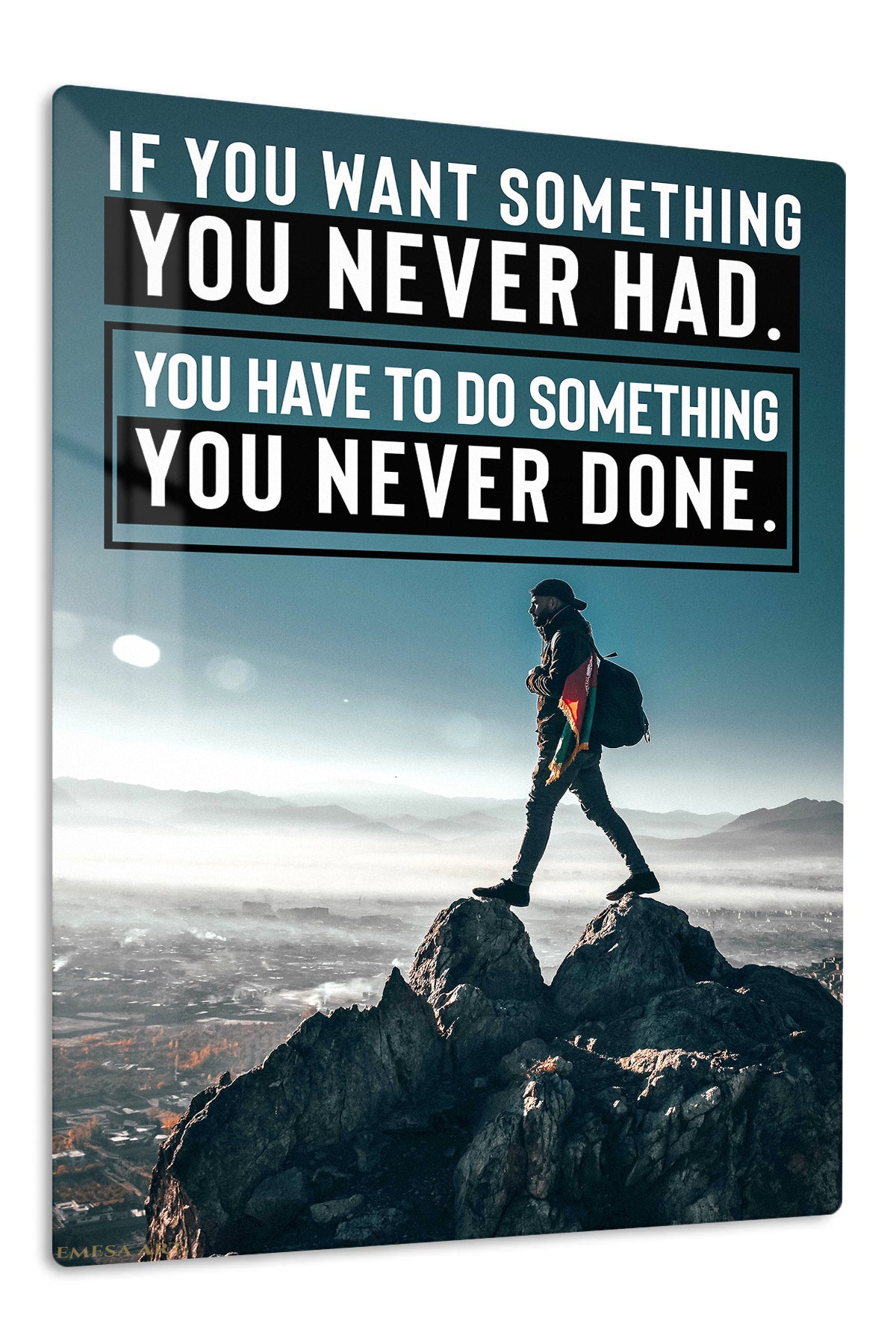 Do Something Never Done premium metal wall art – front view