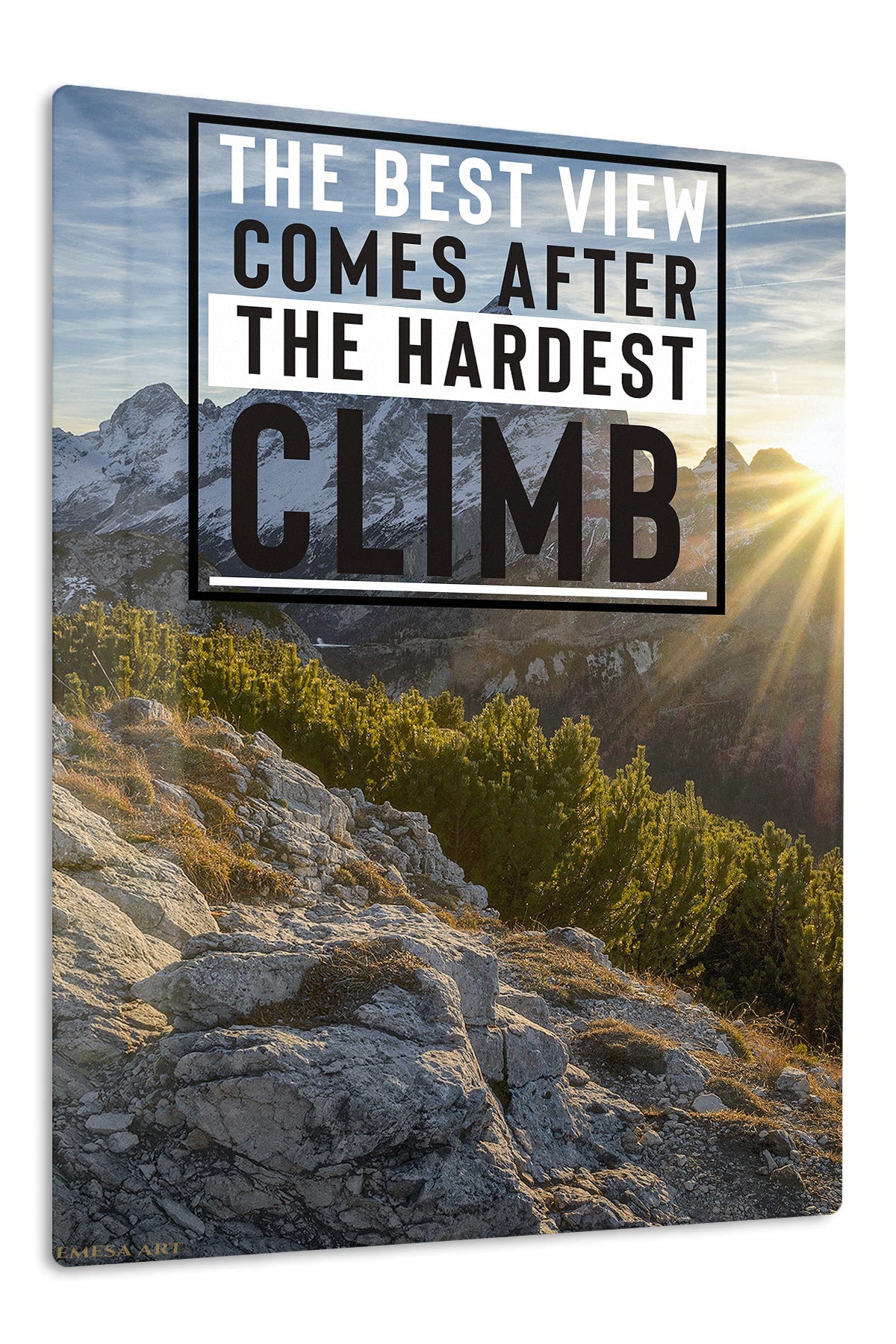 Best View After the Hardest Climb premium metal wall art – front view