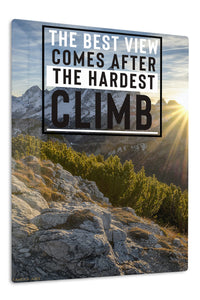 Best View After the Hardest Climb premium metal wall art – front view