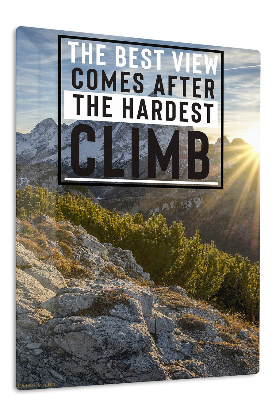 Best View After the Hardest Climb premium metal wall art – front view