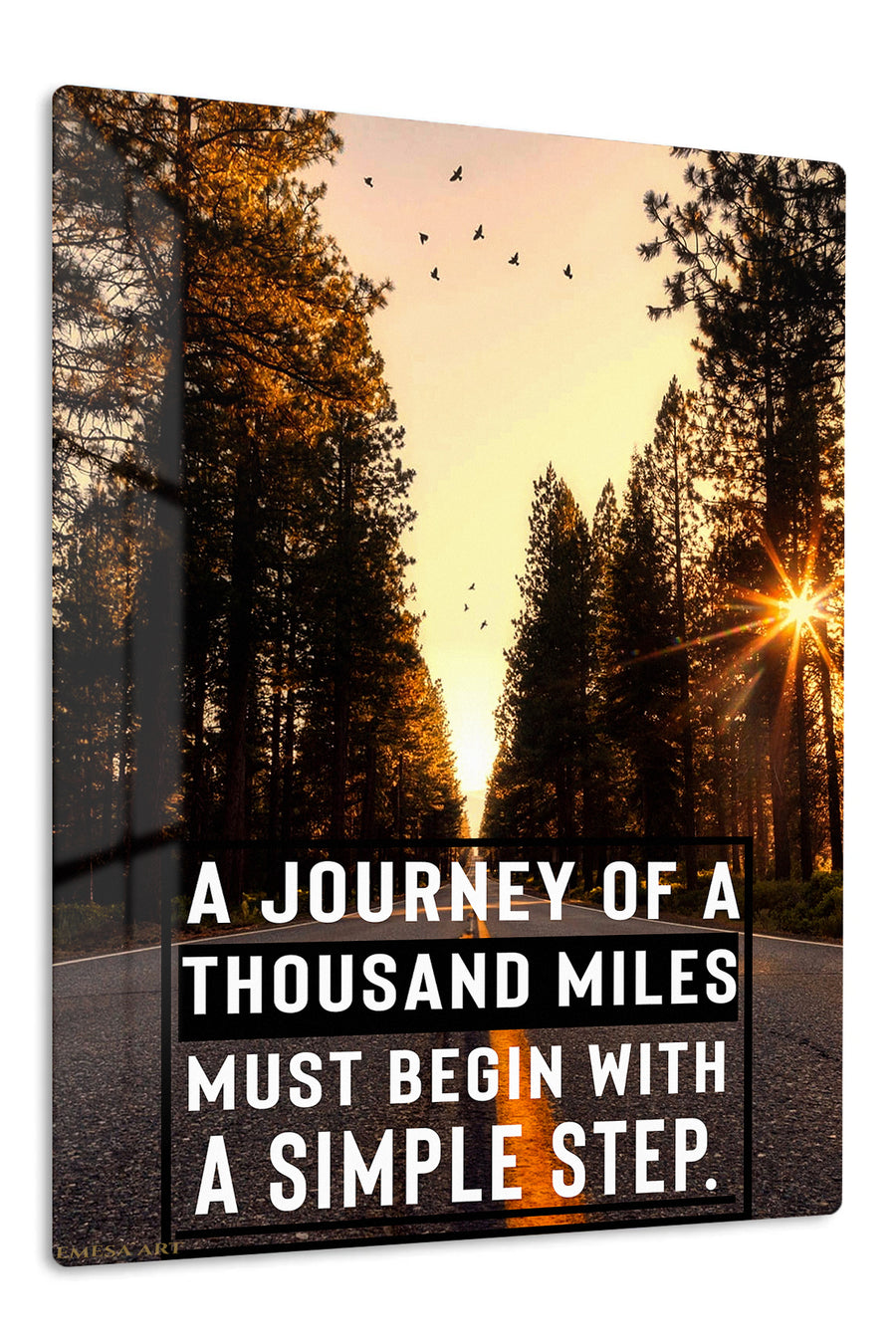 Sunlit Forest Journey Quote premium metal wall art – front view
