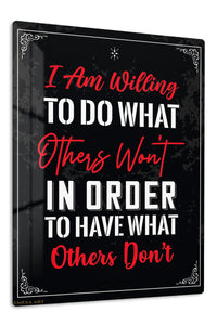 Do What Others Won't Motivational Quote premium metal wall art – front view