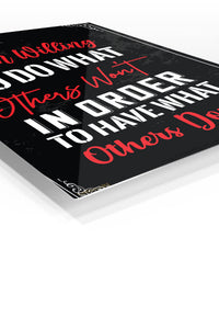 Do What Others Won't Motivational Quote premium metal wall art – angled view