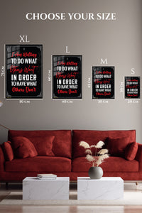 EMESA metal wall art size comparison guide for Do What Others Won't Motivational Quote