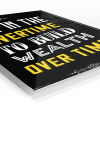 Put In the Overtime premium metal wall art – angled view